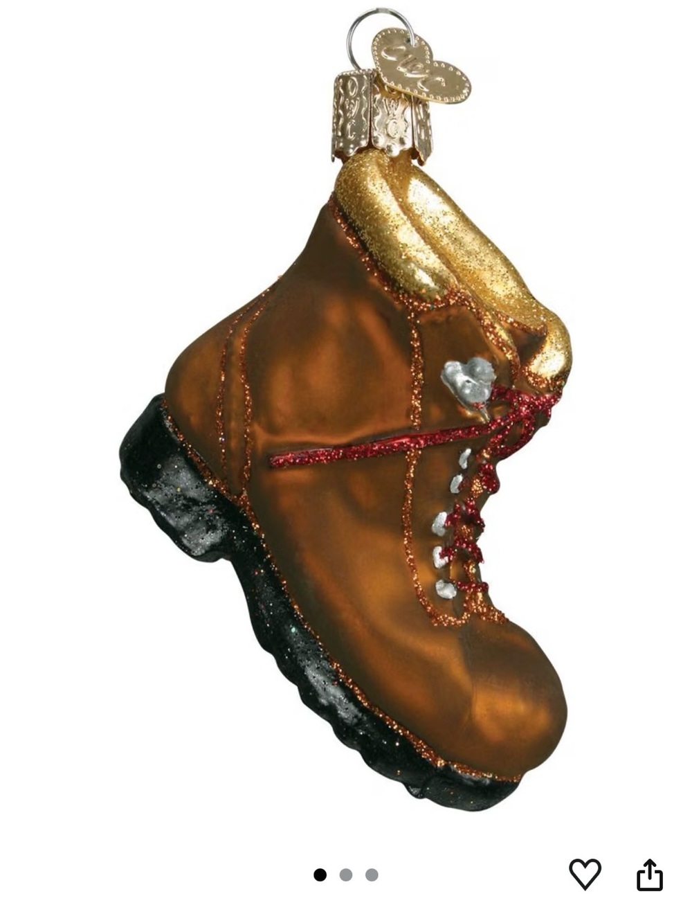 Old World Christmas Hiking Boot Ornament New